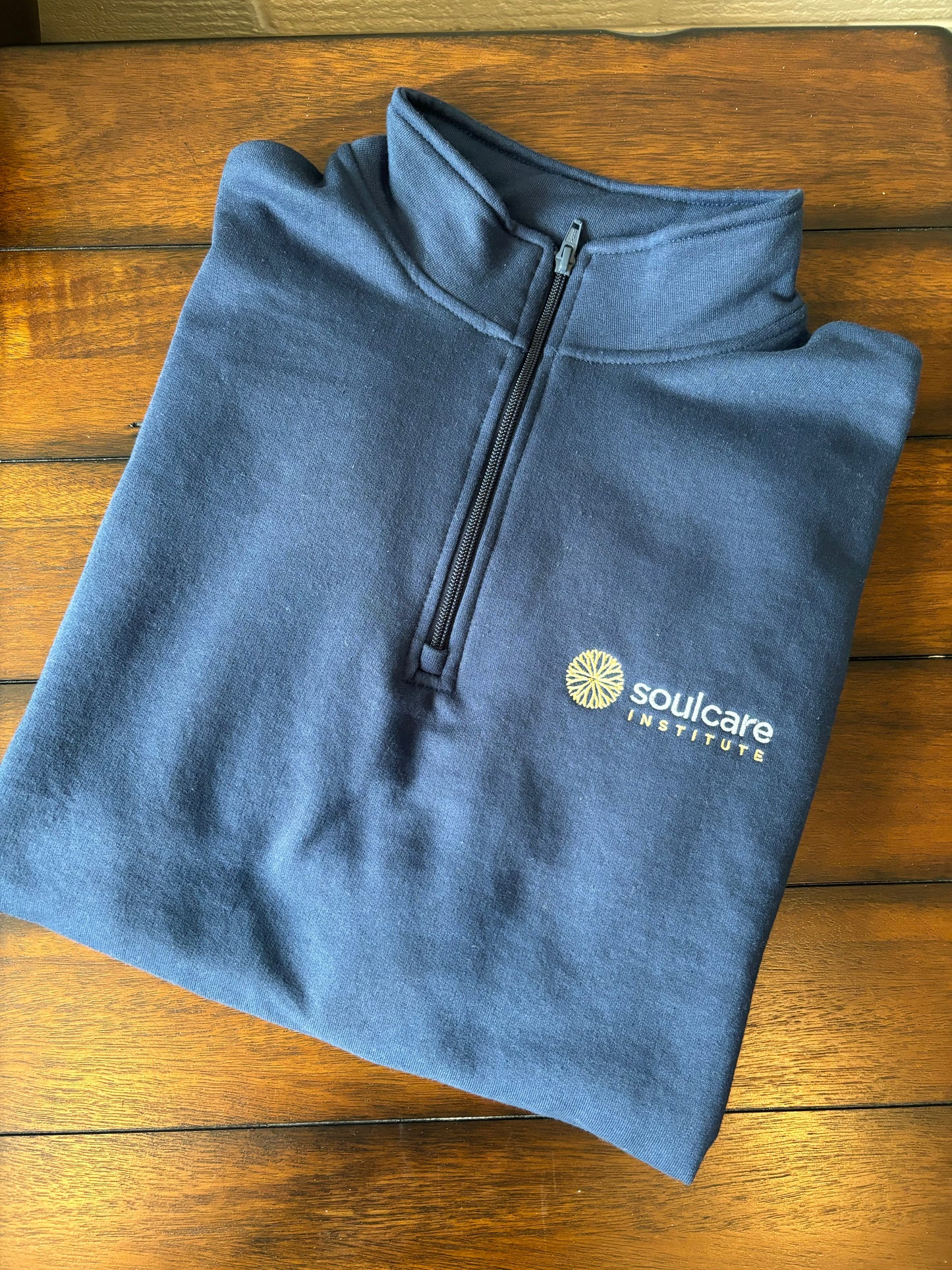 Fleece 1/4-Zip Pullover Sweatshirt (Navy)