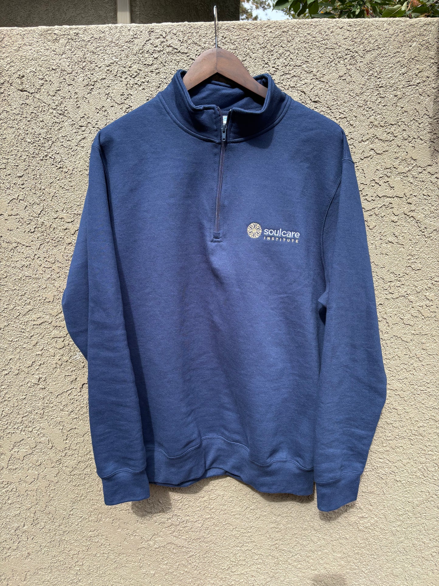 Fleece 1/4-Zip Pullover Sweatshirt (Navy)