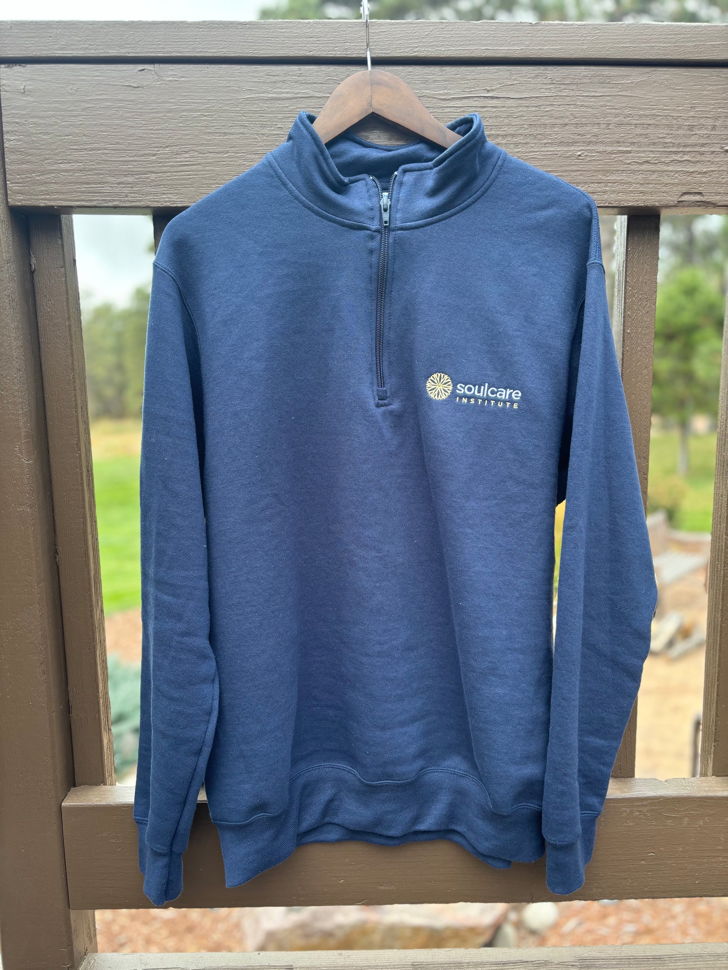 Fleece 1/4-Zip Pullover Sweatshirt (Navy)