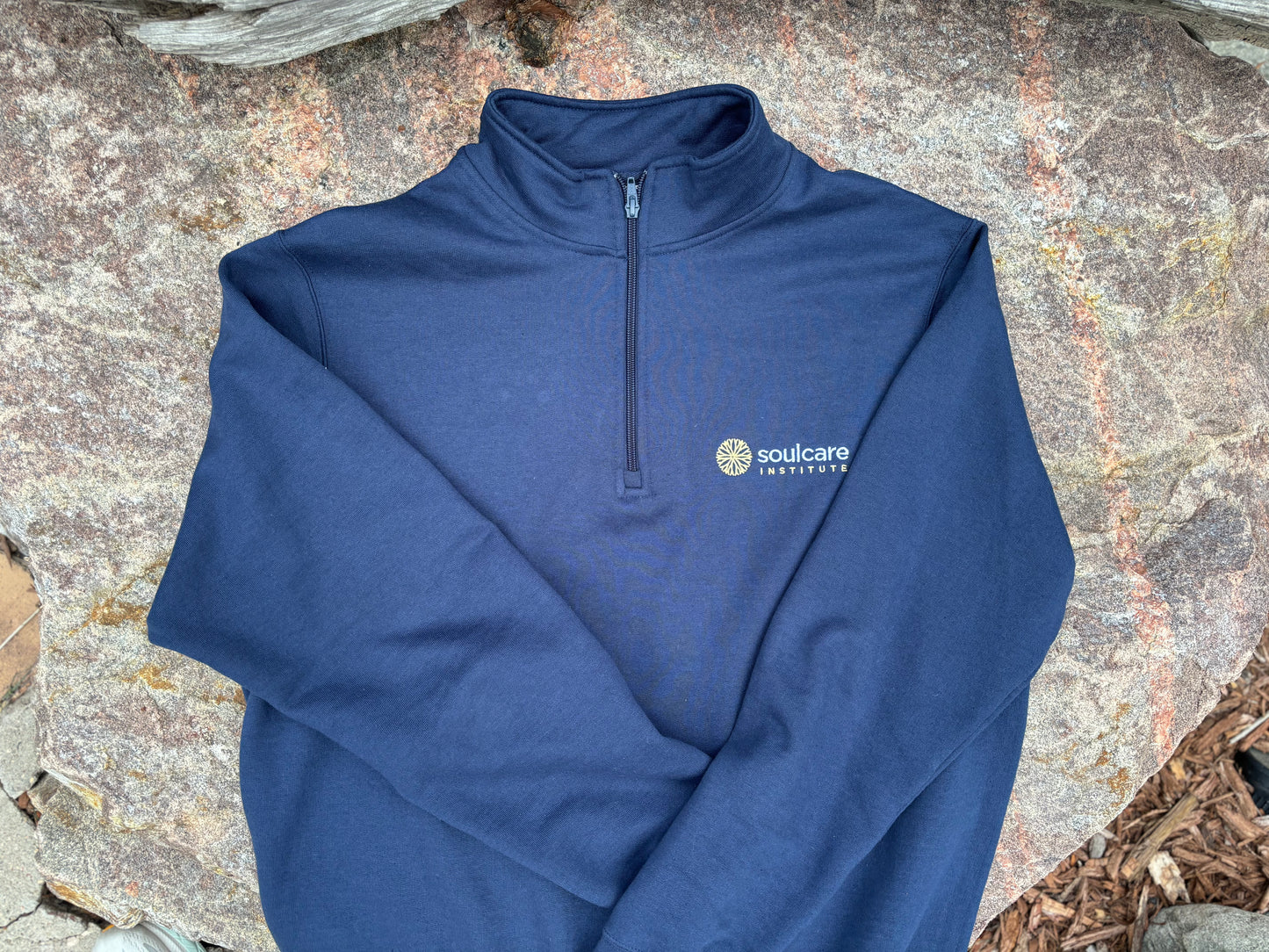 Fleece 1/4-Zip Pullover Sweatshirt (Navy)