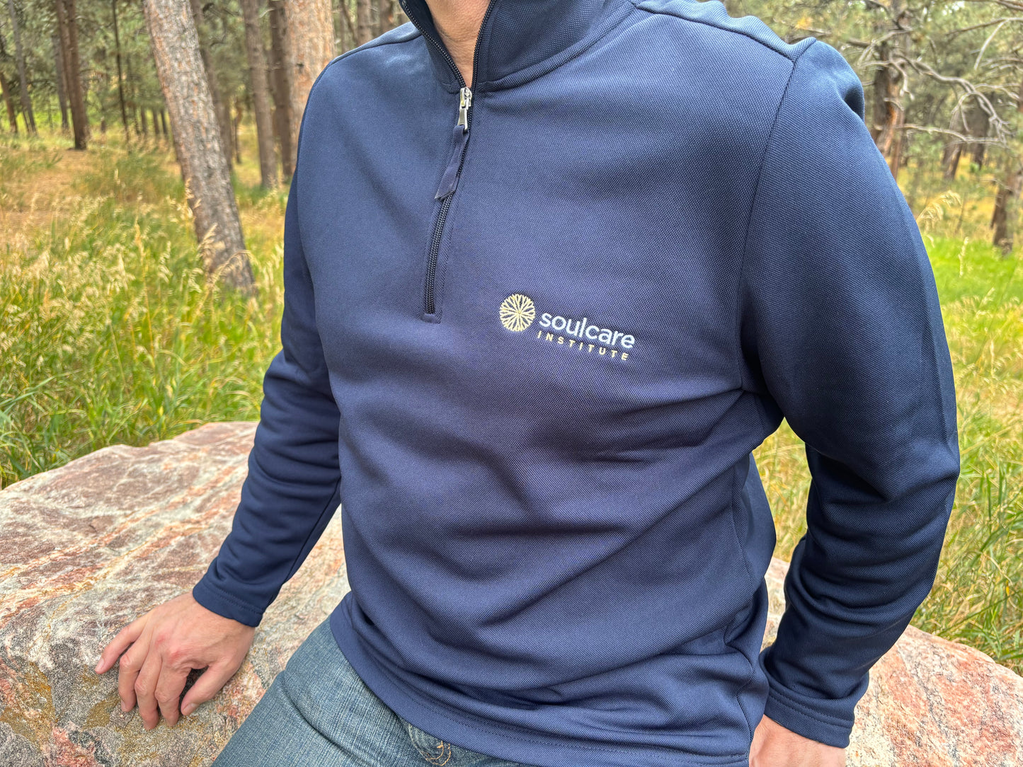Moisture-Wicking 1/4 Zip Pullover (Navy)