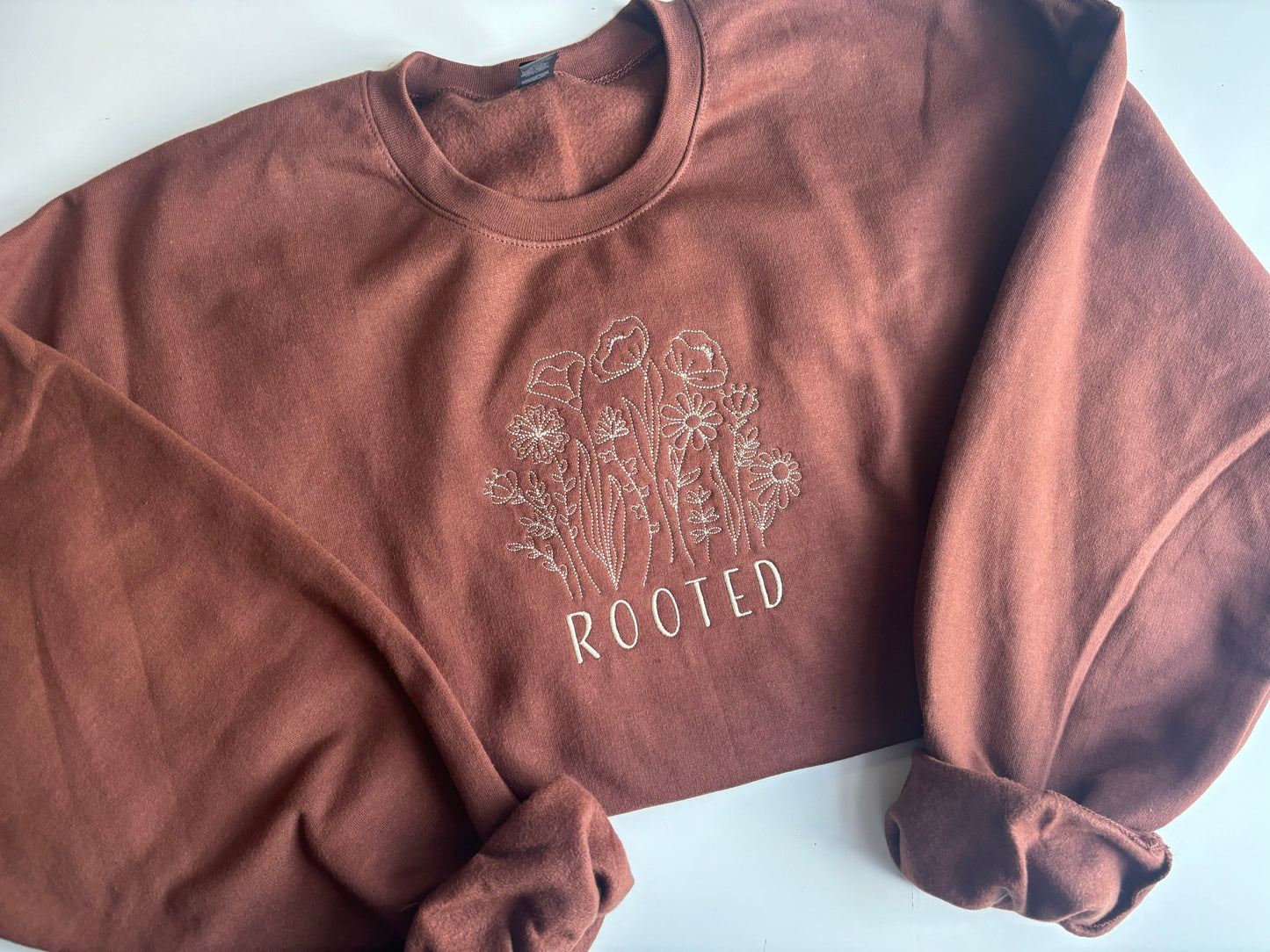 Rooted & Grounded in Love Embroidered Sweatshirt