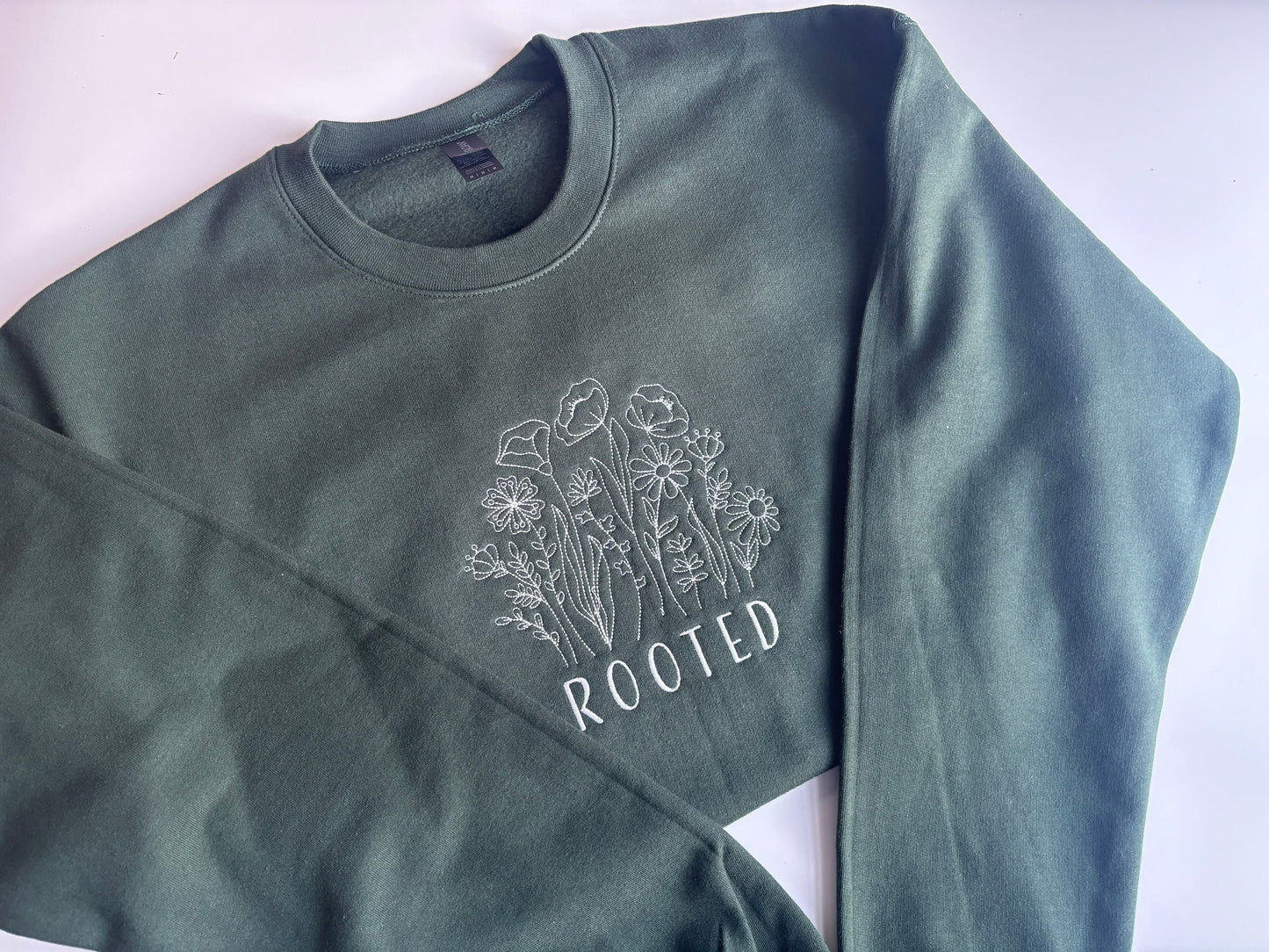 Rooted & Grounded in Love Embroidered Sweatshirt