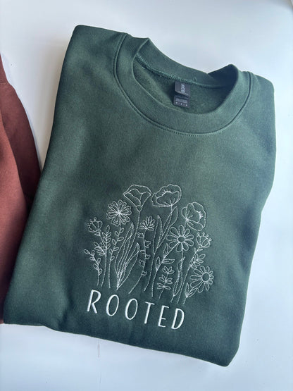 Rooted & Grounded in Love Embroidered Sweatshirt
