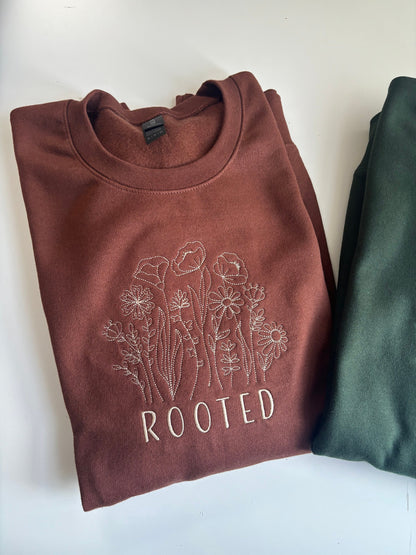 Rooted & Grounded in Love Embroidered Sweatshirt